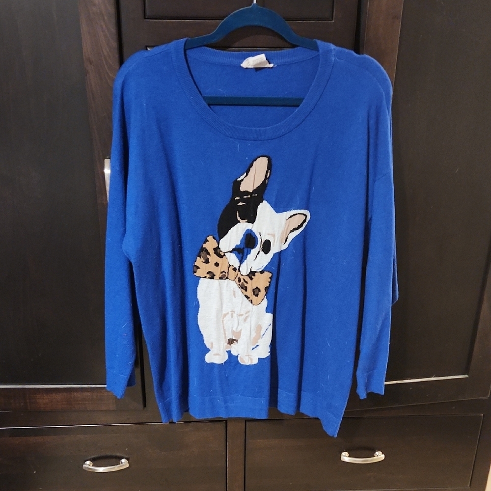 For The Republic Blue Crew Neck Sweater